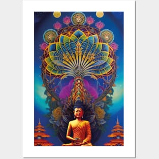 Buddha and the tree of life mandala Posters and Art